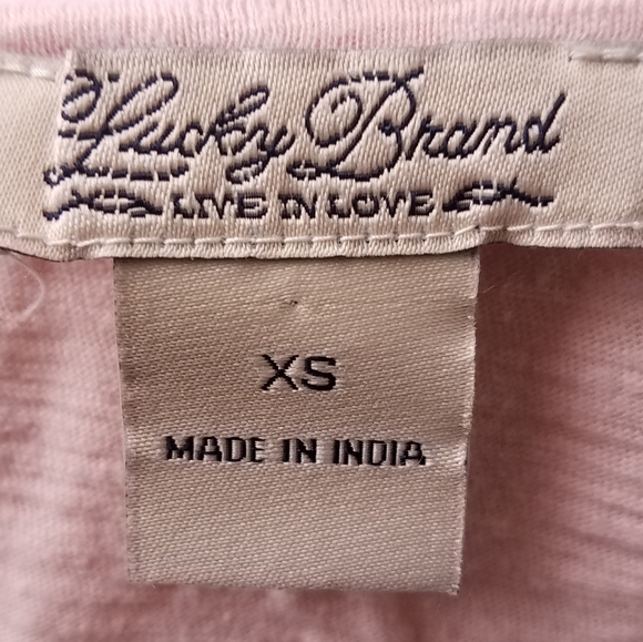 Lucky Brand Pale Pink Lacy Top, XS - Picture 5 of 8